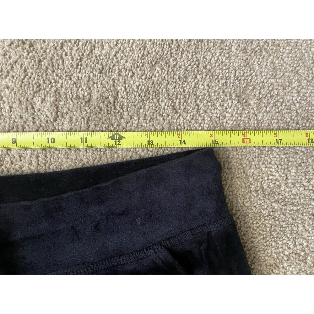 Green Tea High Rise Pants Black Y2K Velour Luxe Stretch Pants Women’s Size L - Picture 6 of 12